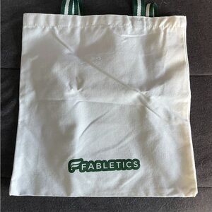 Fabletics White Tote with Green Accents